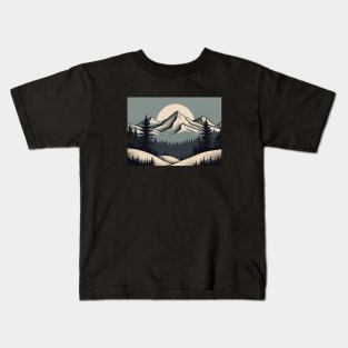 Mountain Retro Since Vintage Fauna Woods Clouds Kids T-Shirt